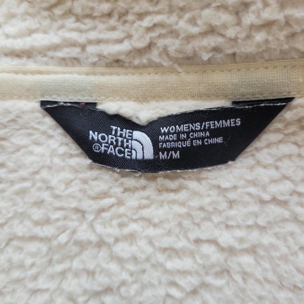 The North Face Cream Sherpa Fleece Zip Front Jacket Women’s Size M - Picture 5 of 8